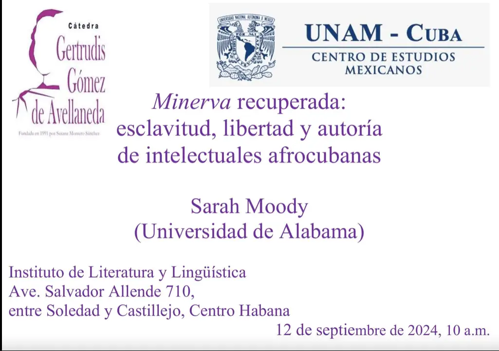 UNAMCuba-actividades-2024-catedra-avellaneda-conferencia-sarah-moody